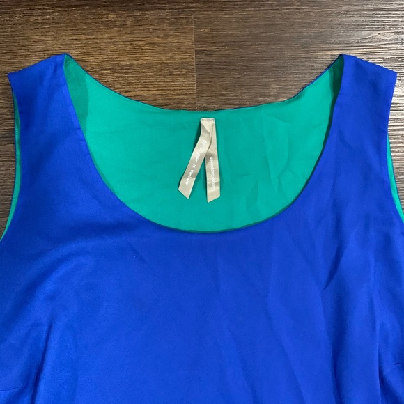 Penningtons Sleeveless Blue Tank Top +Green Lining - Picture 2 of 11
